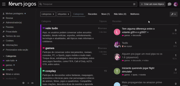 Chat gamer fórum jogos