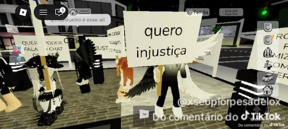 quero injustiça protesto roblox