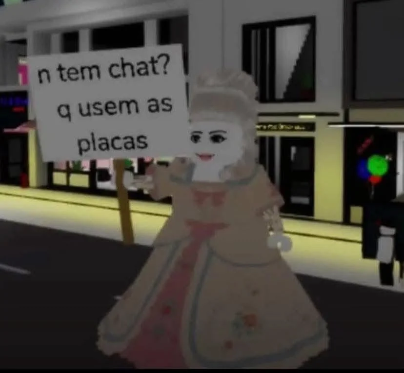 protesto roblox escrevendo placas